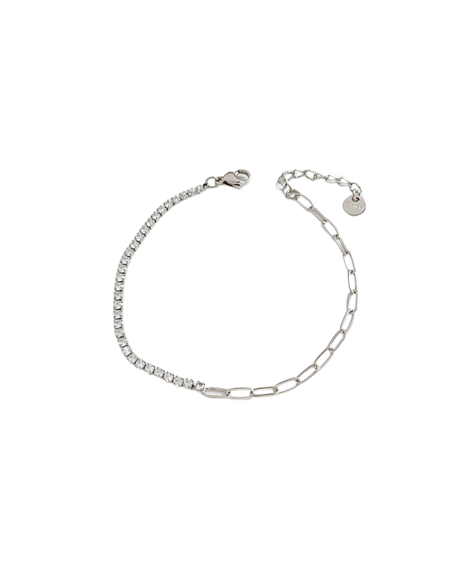 Βραχιόλι μισό αλυσίδα μισό με στρας