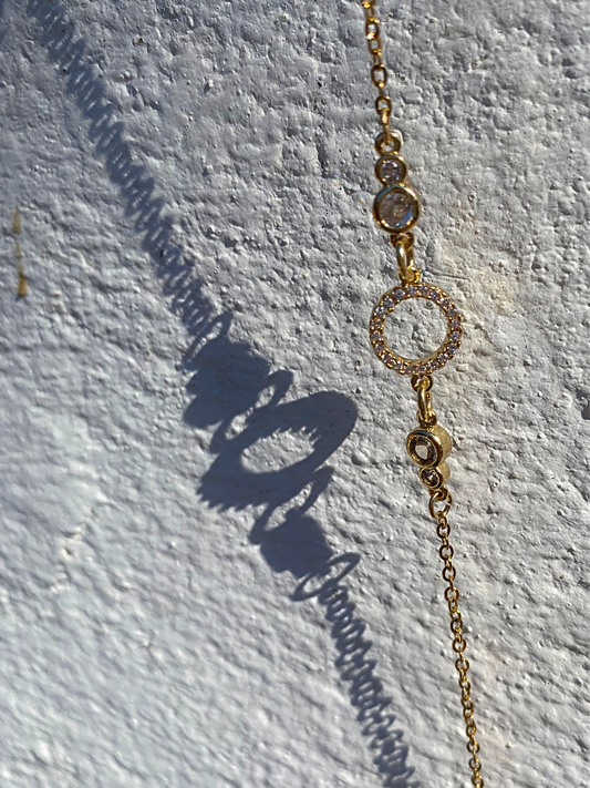 Βραχιόλι αλυσίδα με κύκλους από στρας