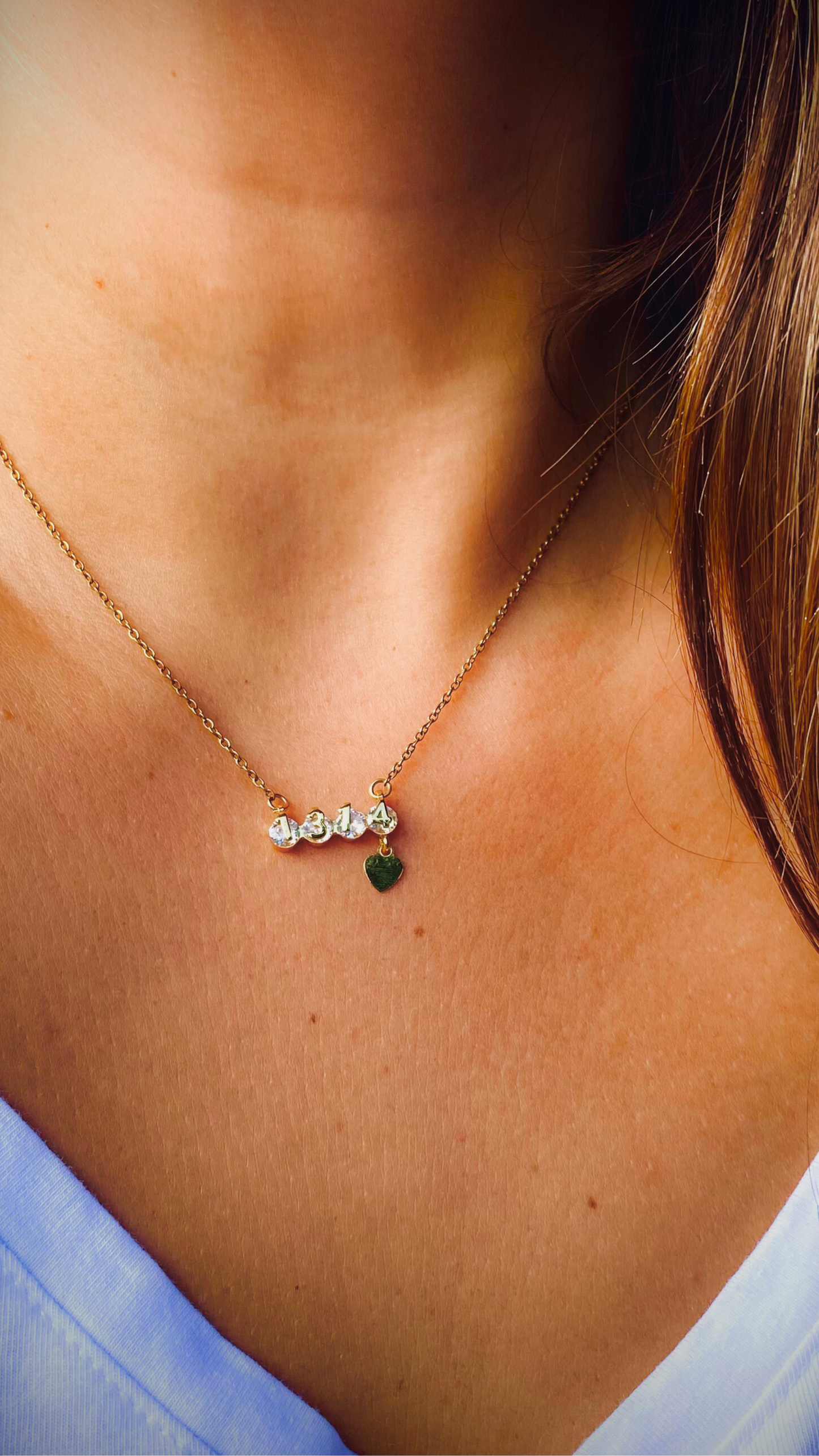 Κολιέ με στρας και τους αριθμούς 1314(σημαινει:για πάντα )